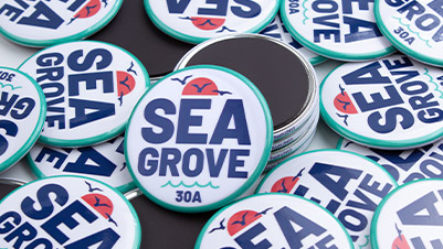 2.25 Inch Round Fridge Magnets Printed for Sea Grove 30A