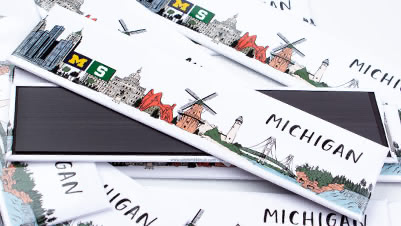 2x8 Michigan Souvenir Magnets by City Bird Detroit