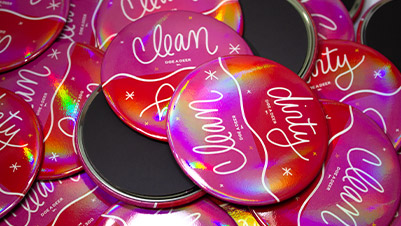 3 Inch Round Magnets with Rainbow Gloss Finish - Clean / Dirty Dishwasher Magnets