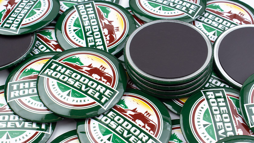 3.5 Inch Round Fridge Magnets - Theodore Roosevelt National Park Souvenir Magnets