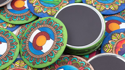 3.5 Inch Round Magnets with Soft Touch Matte Finish - Colorado Souvenir Magnets