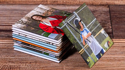 Stack of Square Photo Magnets