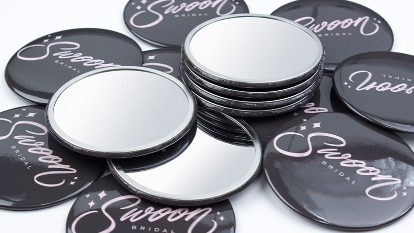 3.5" Custom Pocket Mirrors for Swoon Bridal