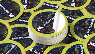 Circle Stickers with a Kiss Cut for Bell Museum