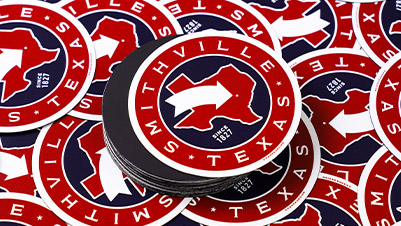 Round Flexible Souvenir Magnets for Smithville Texas