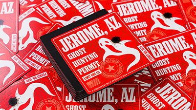 Jerome, AZ Ghost Hunting Permit Square Flexible Souvenir Magnet