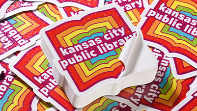 Die Cut Glitter Stickers for Kansas City Library