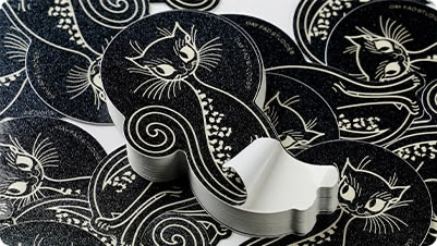 Black Cat Die Cut Glitter Stickers for Gay Fad Studios