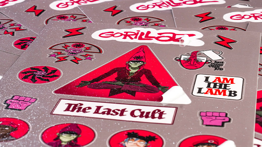 Gorillaz Cracker Island Glitter Sticker Sheets with 15 Kiss Cuts