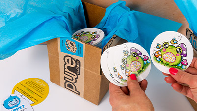 Unboxing Custom Glitter Stickers from Pure Buttons