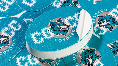 Custom Glitter Stickers for Chandler-Gilbert Community College Coyotes