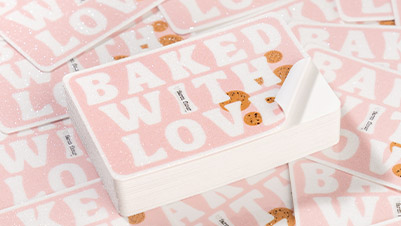 Baked With Love Farm Flour Rectangle Glittery Stickers