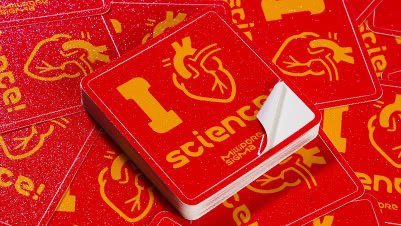 I Heart Science Square Glitter Stickers for MilliporeSigma