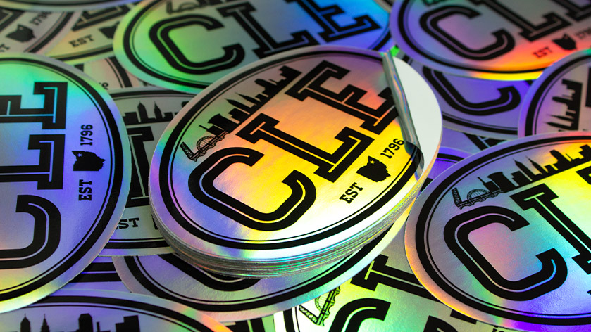 Oval Holographic Stickers for CLE Clothing Company