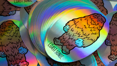 Oval Holographic Stickers for Coast Sonic Guitar Pedals