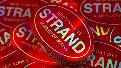 Oval Holographic Stickers for Strand Books NYC