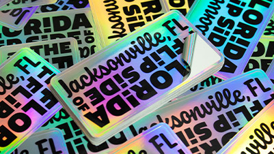 Holographic Jacksonville, FL Souvenir Stickers