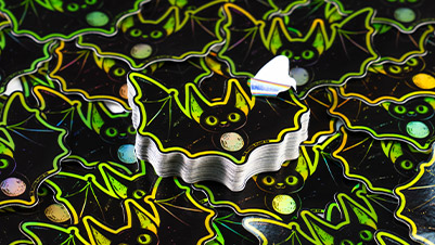 Bat Shaped Die Cut Holographic Stickers for The Wicked Plant Co