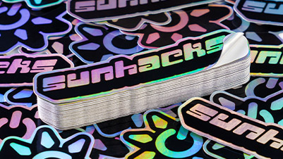 Die Cut Holographic Stickers for SunHacks