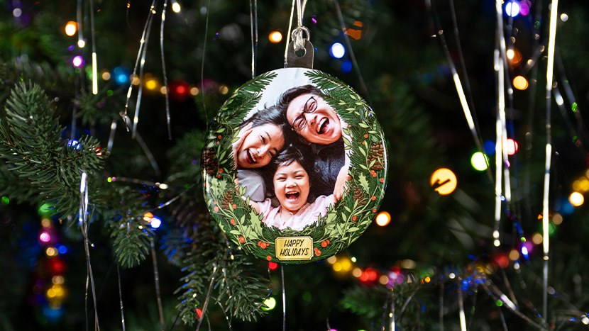 Holiday Wreath Christmas Photo Gift Template