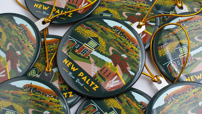 Lionheart Graphics Souvenir Ornaments - New Paltz, New York