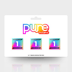 3 x 1" Square Custom Button Packs