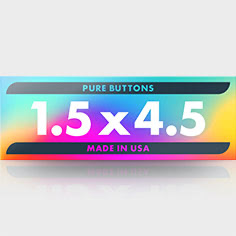 1.5x4.5 Inch Rectangle Custom Buttons - Front View