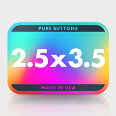 2.5x3.5 Inch Rounded Rectangle Custom Buttons - Front View