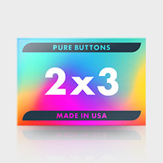 2x3 Inch Rectangle Custom Buttons - Front View