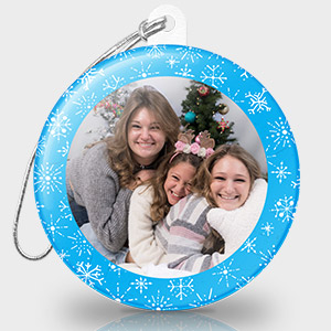 Christmas Photo Ornament - Antique Snowflakes
