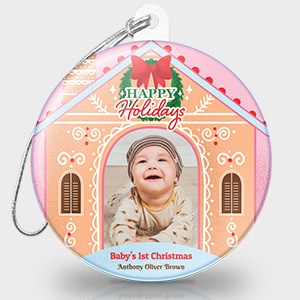 Christmas Photo Ornament - Gingerbread House
