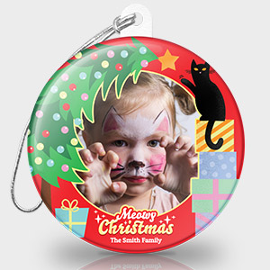 Christmas Photo Ornament - Meowy Christmas