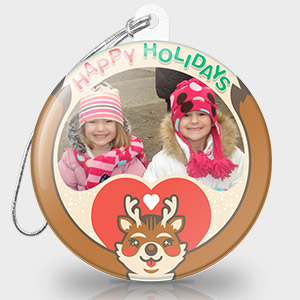 Christmas Photo Ornament - Reindeer Hug