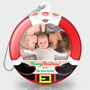 Christmas Photo Ornament - Santa Hug