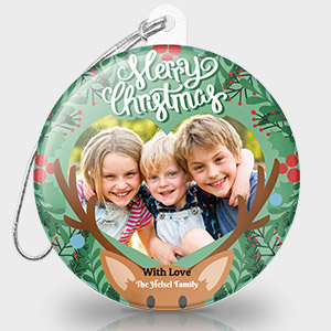 Christmas Photo Ornament - Shy Reindeer