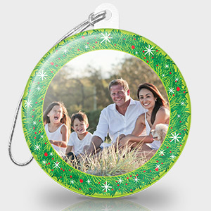 Christmas Photo Ornament - Snowflake Wreath