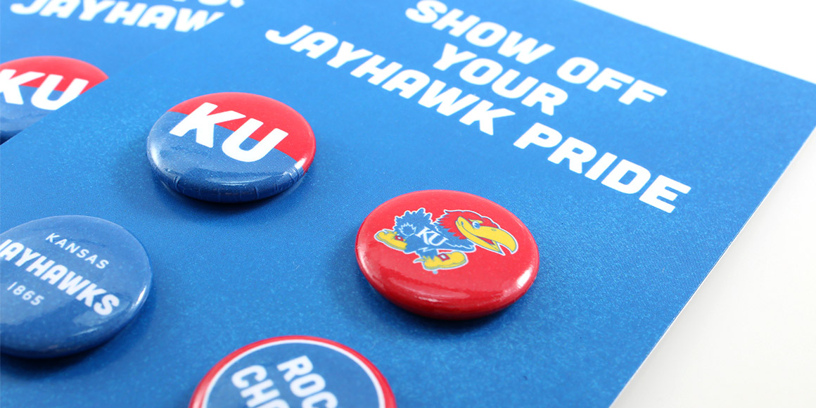 Custom Button Packs for University of Kansas KU Jayhawks