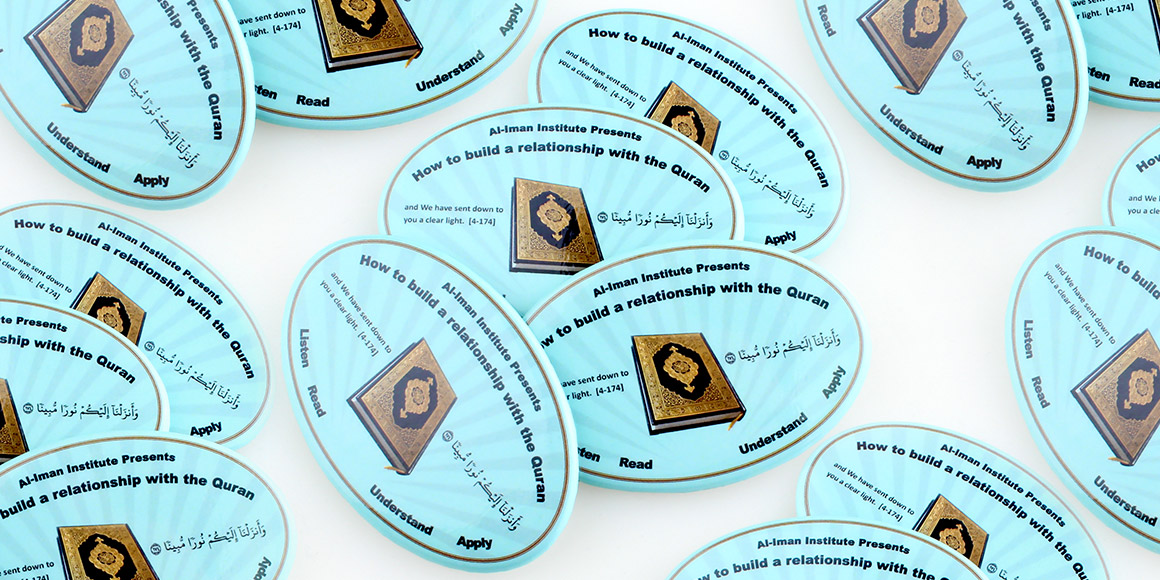 Oval Buttons for Al Iman Institute