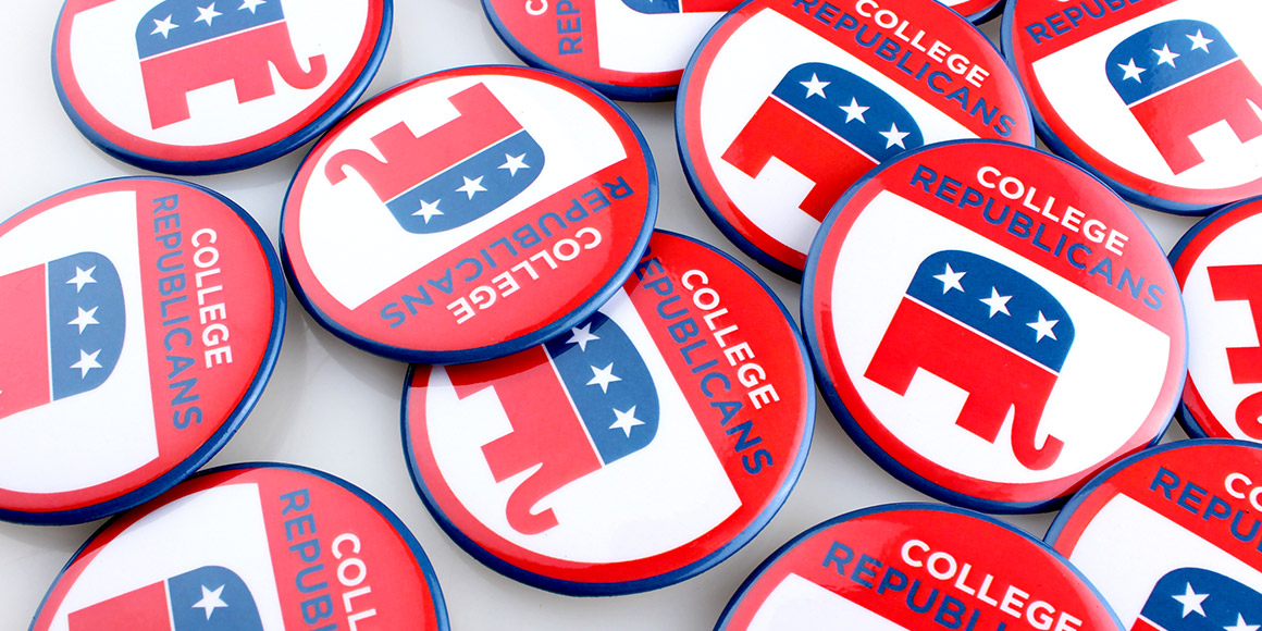College Republicans Round Campaign Buttons