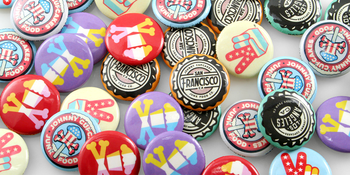 Round Custom Buttons for Johnny Cupcakes