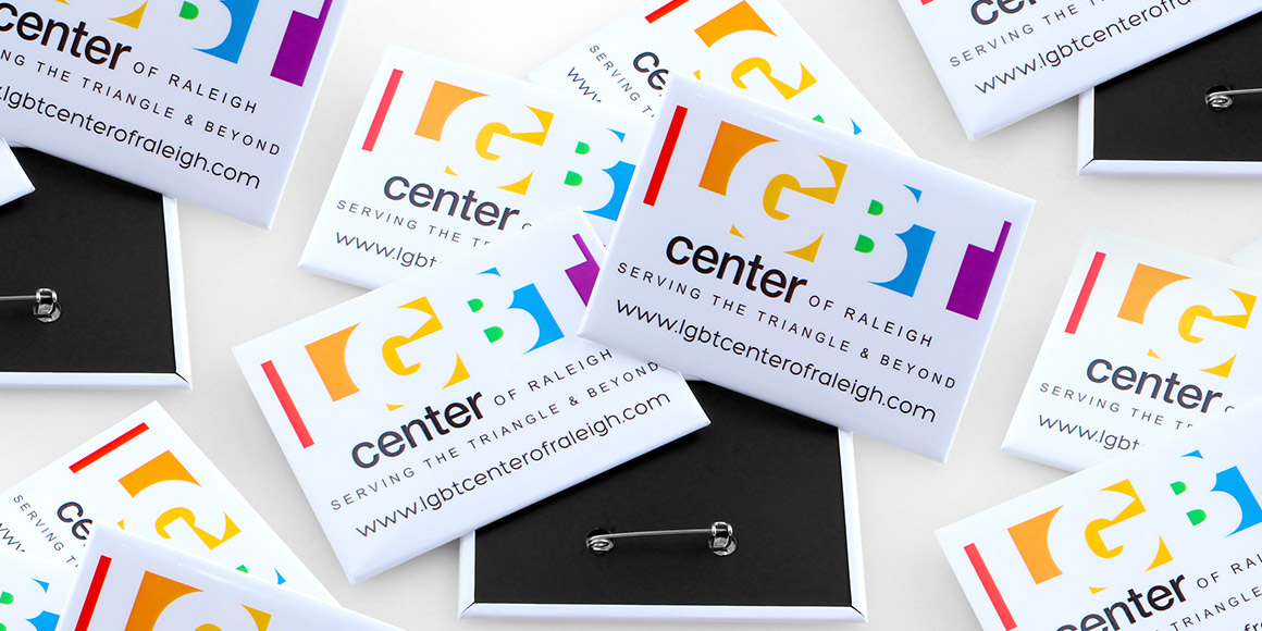 Rectangle Buttons for LGBT Center of Raleigh