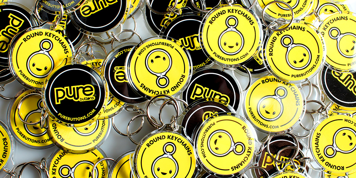 Pure Buttons Round Acrylic Keychains