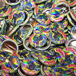 8-Bit Zombie 1 Inch Pin-Back Buttons with Rainbow Gloss Finish