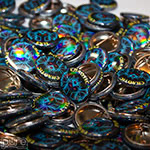 8-Bit Zombie Chaotic Evil 1 Inch Pin-Back Buttons with Rainbow Gloss Finish