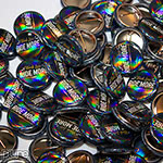 Work Less Ride More 1 Inch Pin-Back Buttons with Rainbow Gloss Finish