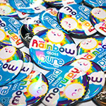 Rainbow Gloss Finish Promotional Buttons by PureButtons.com