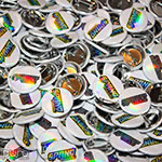Spano Fabrication 1.25 Inch Round Custom Buttons with Rainbow Gloss Finish