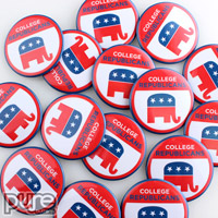 College Republicans 1.75 Inch Round Metallic Custom Buttons