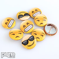 Emoji 1 Inch Round Custom Buttons