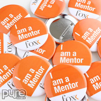 Fox I Am A Mentor 1.75 Inch Round Metallic Custom Buttons